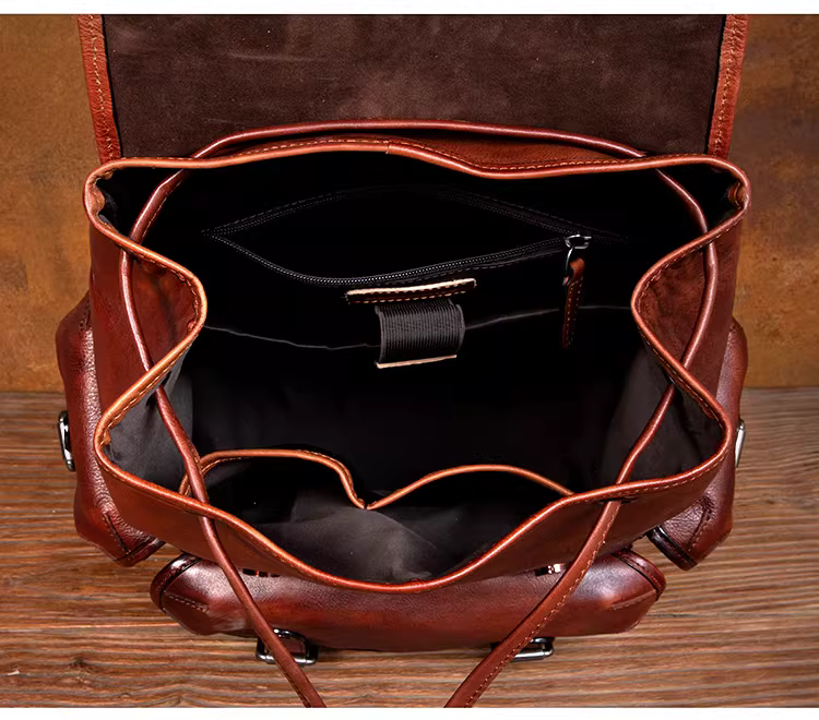 Handmade genuine leather backpack